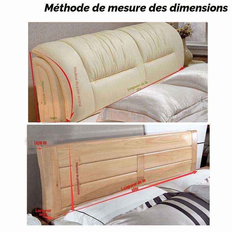 Housse de tête de lit en cuir synthétique imperméable tout compris élastique pour tête de lit king size et double (café, 150 cm/pour tête de lit de 140 à 160 cm)
