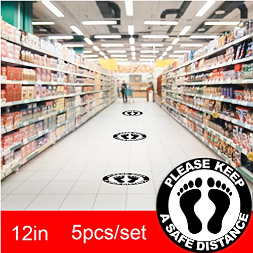 Cabilock 5 vellen preventie stickers decor houden afstand sticker zelfklevende ronde sticker voor school winkelcentrum… - Image 7