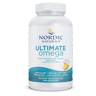 Nordic Naturals Ultimate Omega fish oil softgels — 1280mg EPA and DHA, IFOS 5-star tested