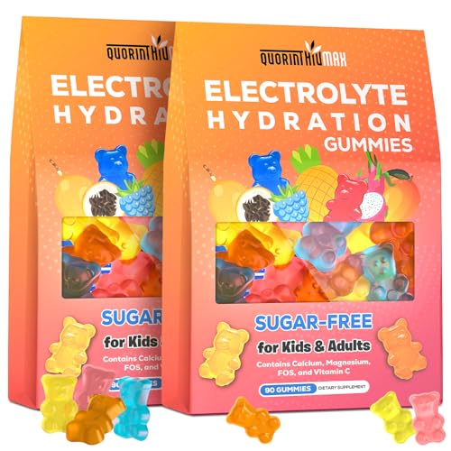 Image of Electrolyte Gummies Sugar Free | Electrolyte Hydration Energy Gummies for Running & Sports - Energy Chews with Calcium & Vitamin C for Kids & Adults, Multiple Mixed Flavors, Gluten-Free, 180 Count
