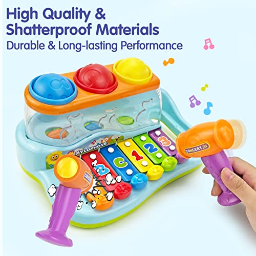 Hola Toys For 1 Year Old Girl Boy Gifts, Baby Toys 12-18 Months Musical Pound & Tap Hammer Toys With Xylophone Toys For 2 Year Old Boy, Baby & Toddler Toys Age 1-2 Baby Boy Girl Toys #TOP5