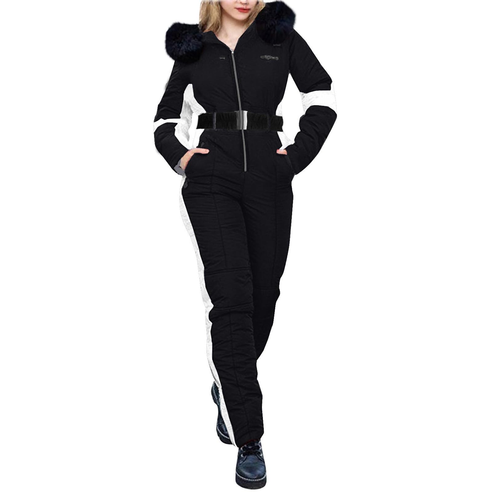 Générique Manches Longues Enfant Doudoune Combinaisons de ski d'hiver Sports de plein Combinaison de neige Manteau à col amovible Combinaison Manches Longues Combinaison De Ski Enfant 8 Ans Fille