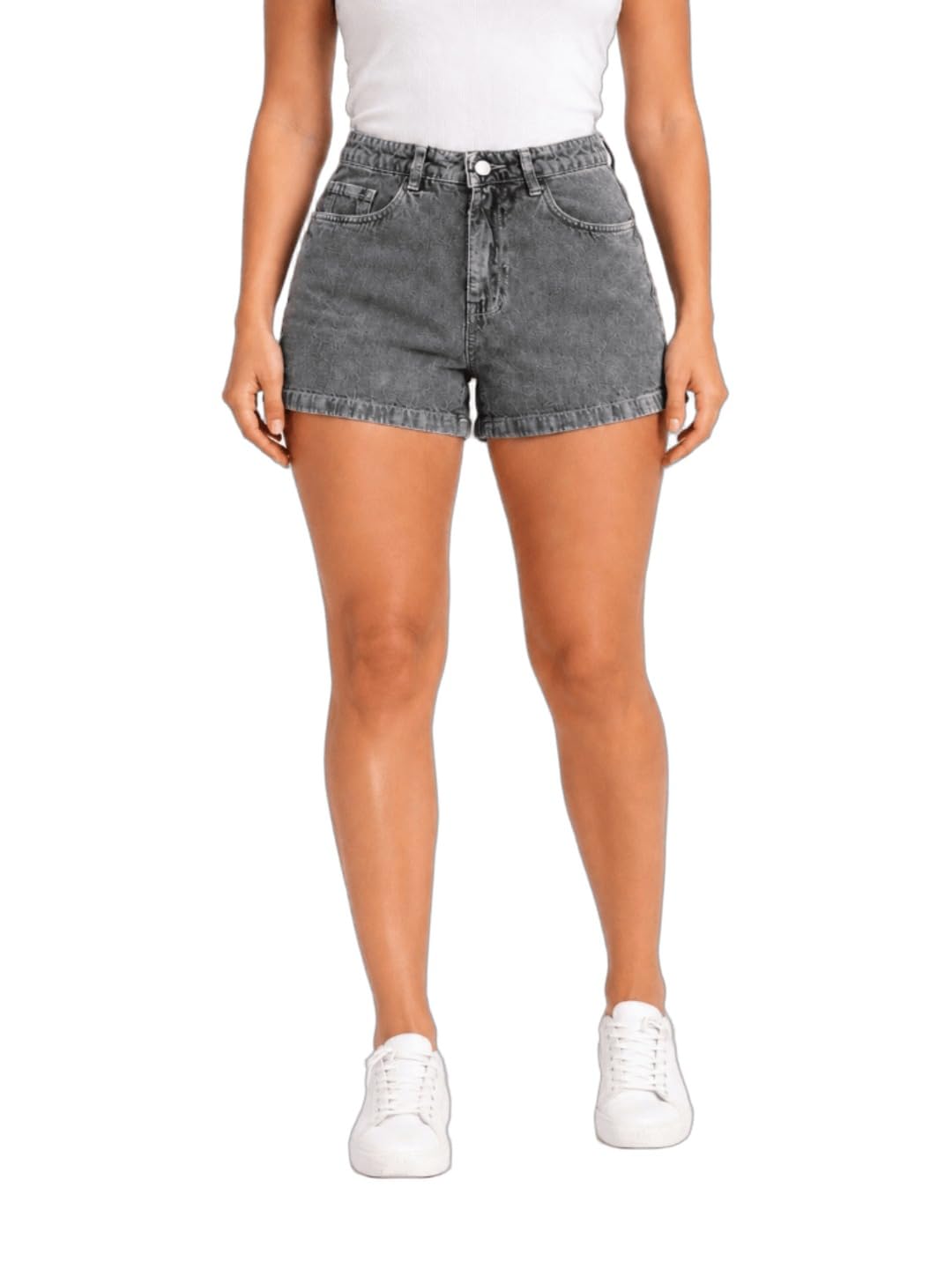 nock regular Women Grey Denim Shorts-picture-23