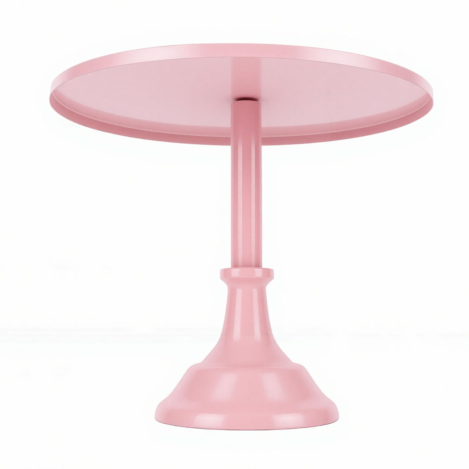 Ejoyous Soporte para Tartas de Color Rosa, Soporte de Postre de Metal, Bandeja Redonda de Hierro con Superficie Pulida, Base Estable, Exhibición Elegante para Magdalenas, Pasteles en Cumpleaños,