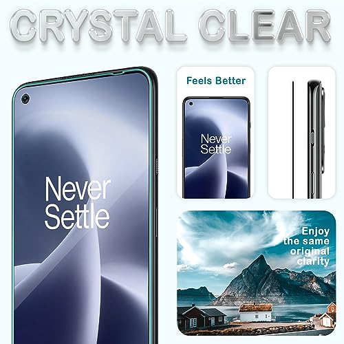 Image of FIRST MART Tempered Glass for OnePlus Nord 2T, Nord 2 and Nord CE, 9H 0.3 mm Full-Glue Screen Protector with Cable Protector, 3D Edge-to-Edge, HD Clear, Case-Friendly, Black, Pack of 1