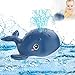 OFOCASE Baby Badespielzeug Wasserspielzeug, Wal Spray Induction Schwimmende Baden Spielzeug mit Licht, Pool Badewannenspielzeug ab 1 jahr Baby Kinder Kleinkinder Party Geschenk (Dunkelblau)