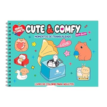 Capa do livro Cute & Comfy Super Special Edição 06 - Livro de Colorir Adulto - Momentos de Tranquilidade - Acompanha 1 Caneta