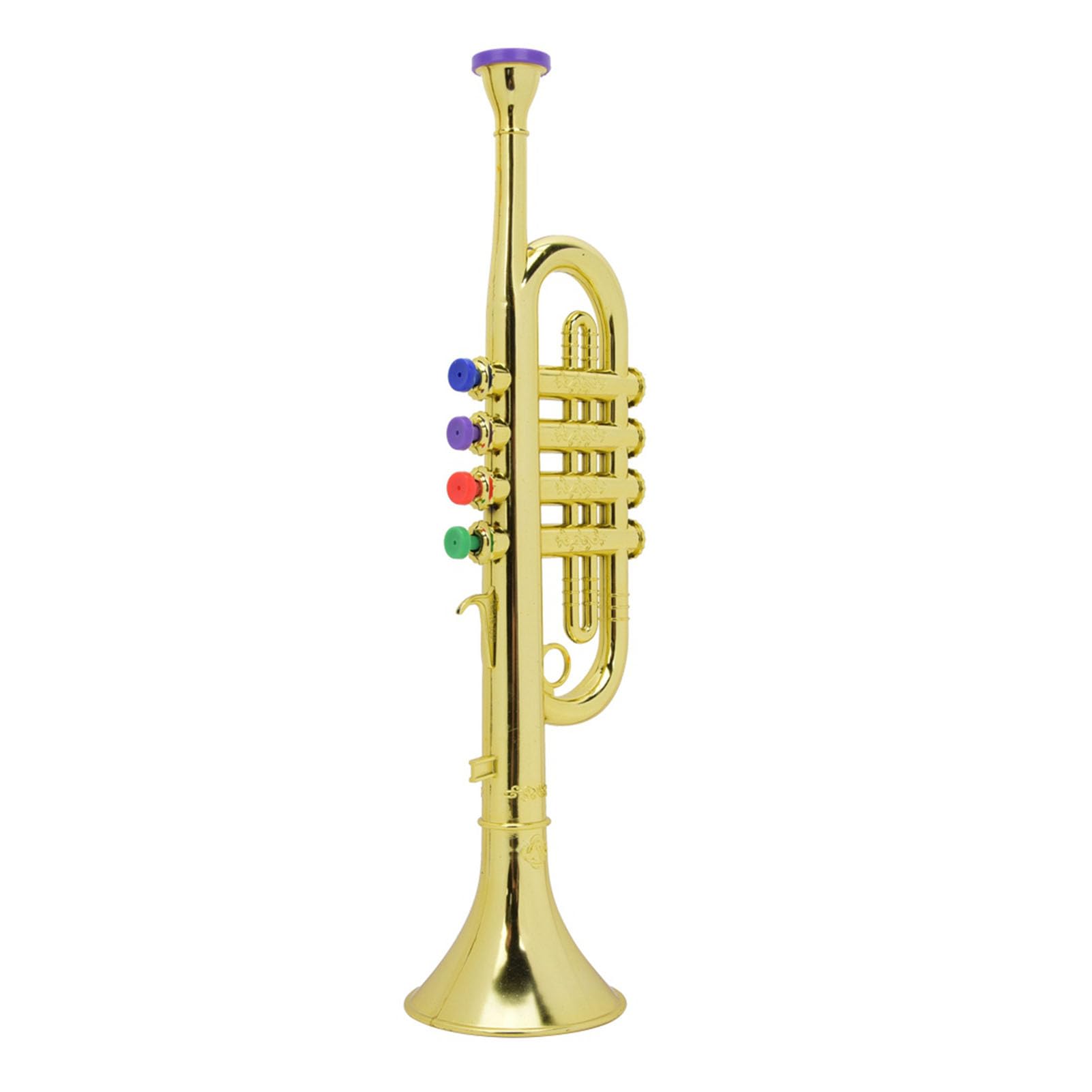 Trompeta para Niños Instrumento Musical Infantil de Plástico Recubierto de Oro para Aprendizaje Divertido, Ritmo de Aprendizaje y Regalo para Niños, Juguete Musical Preescolar