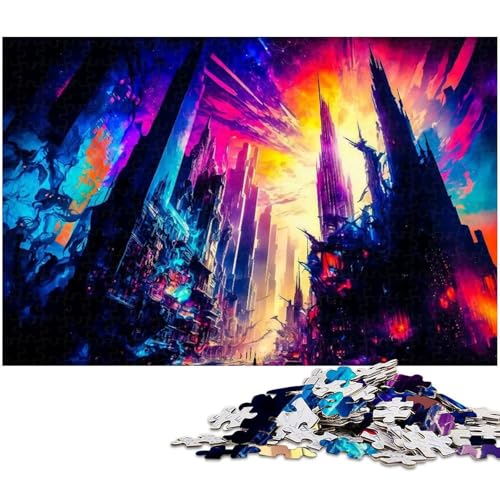 Puzzle für Erwachsene 1000 Teile dystopischer Traum Puzzle für Papierpuzzles pädagogisches Spielzeug zum Stressabbau (Größe 38 x 26 cm)