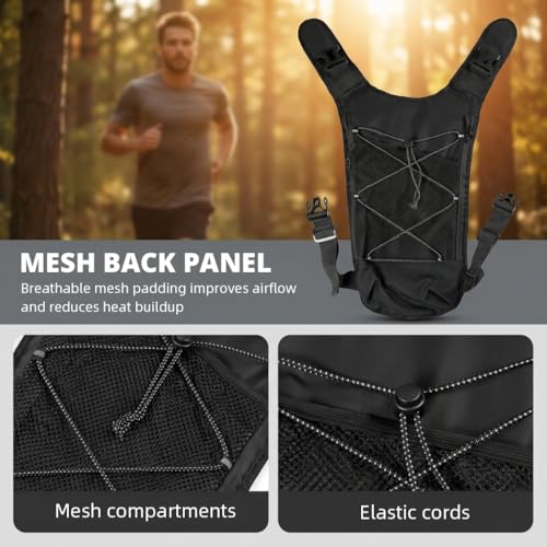 Image of Proberos Tactical Vest, Trail Hydration Vest, Oxford Cloth Outdoor Vest with Multi-Pocket Storage, MOLLE-Compatible, Adjustable Shoulder Straps & Quick-Release Buckles, Mesh Back Panel for Running