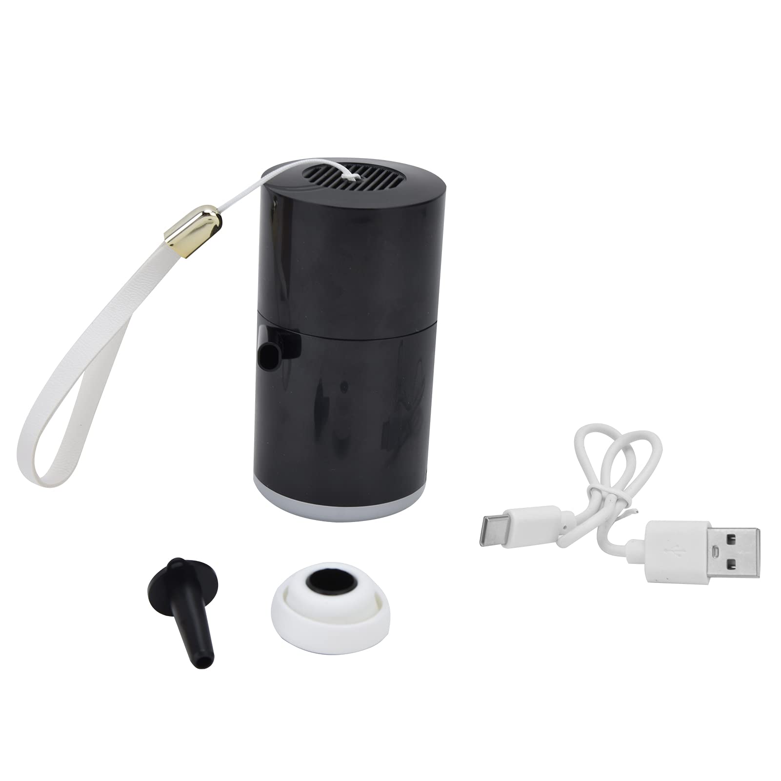 lvifloae LED Mini Air Pump 4 Gears High Efficiency USB Multifunction Battery Air Pump for Home Outdoor Camping Battery (Black)