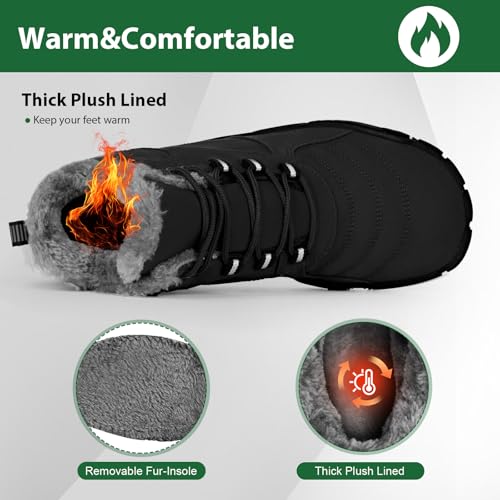 Hike Winter Barefoot Shoes Women Men, Winter Snow Boots Minimalist Suede Slouchy Shoes Waterproof & Wide Toe Box & Non-Slip Running Walking Boots Sneakers2
