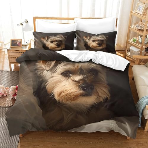 Housse de Couette Chien 3D Art Premium en Microfibre Inaltérable - 3