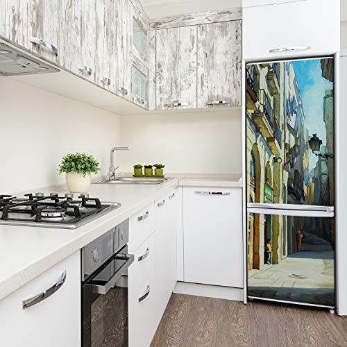 Cubierta del refrigerador autoadhesiva para ocultar arañazos de cocina 4
