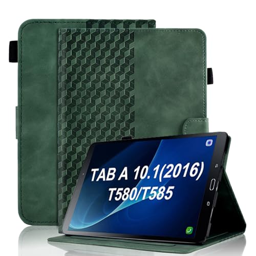Vkooer Funda para Samsung Galaxy Tab A6 10.1'' 2016 (SM T580/T585) Carcasa Funda Protectora con Soporte y Auto Sueño/Estela, 2016 Galaxy Tab A 10.1 Pulgadas Smart Case, Verde Oscuro