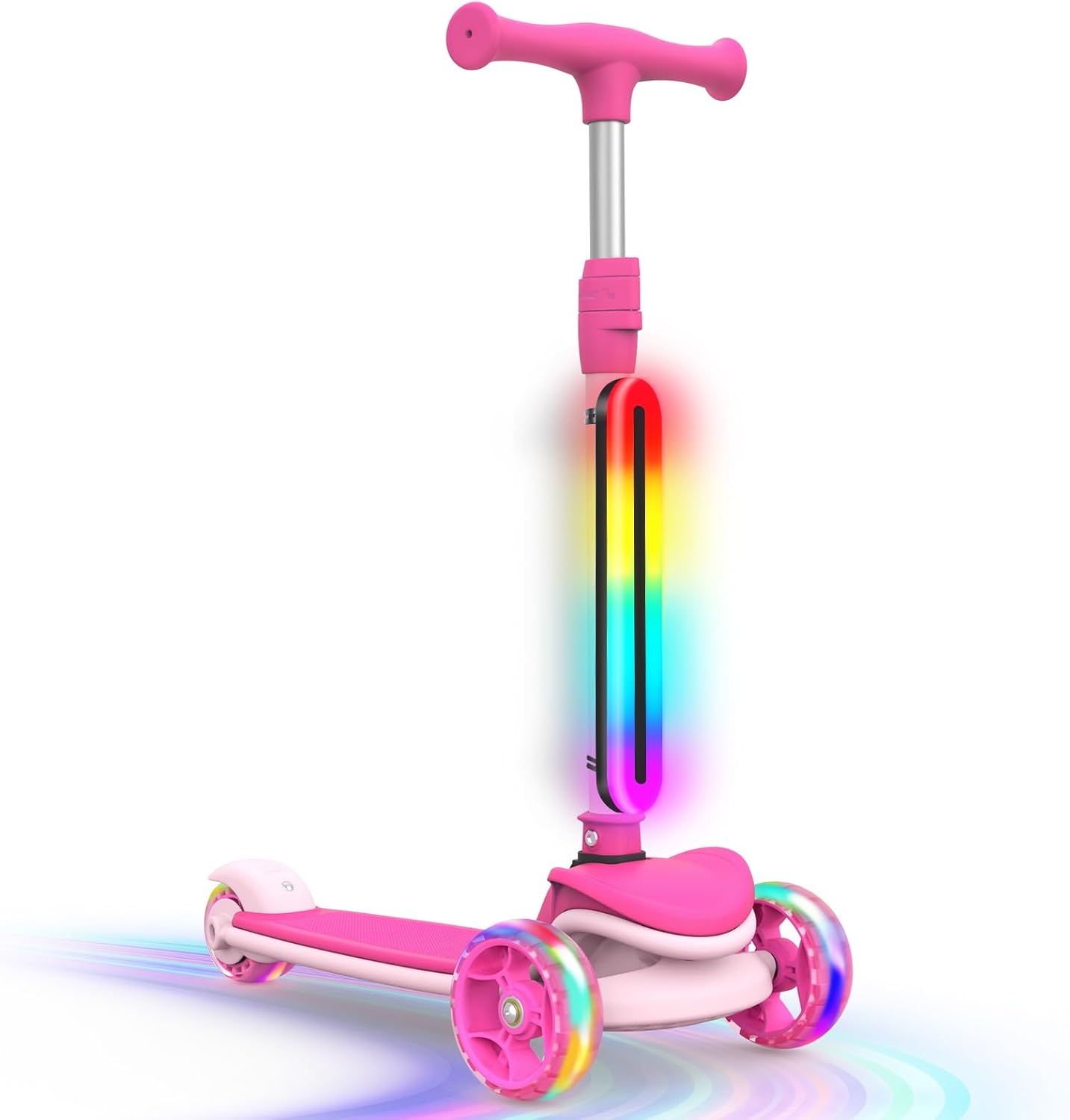 BELEEV A8 Scooter for Kids Ages 3-12, 3 Wheel Folding Scooter & LED Scooter Frame Light for Night Riding, 11 Flashing Effects