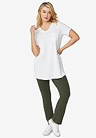 Vista 5 de Ellos Túnica acampanada con cuello en V para mujer, talla grande