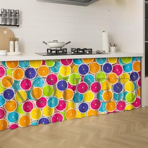 Image of Premium Printed Kitchen Counter Curtain with Rod Pocket (Limbu Sink Curtain)