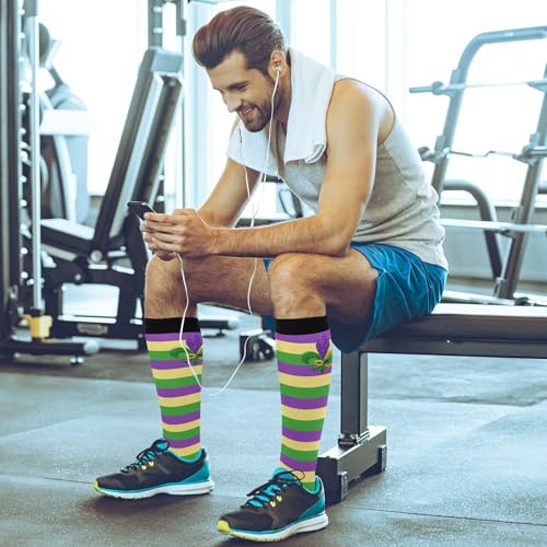 Image of Wusikd Heartbeat Symbol Compression Socks for Women and Men Circulation Black Long Socks for Athletic Running 1