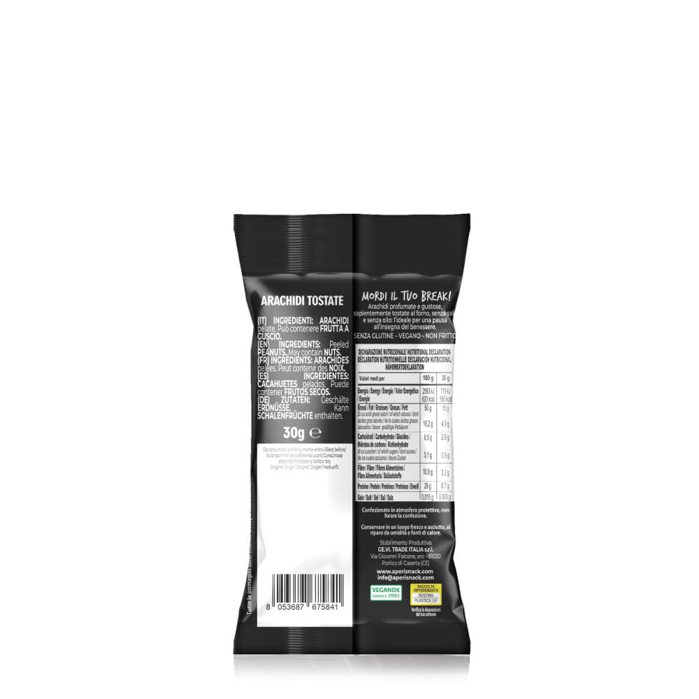 Aperisnack B-Protein - AP13.035.02 - Box 40 Snack Monodose – Mandorle Tostate, senza sale – Frutta secca 100% Naturale – 40 monoporzioni x 25 g – casa e rivendita