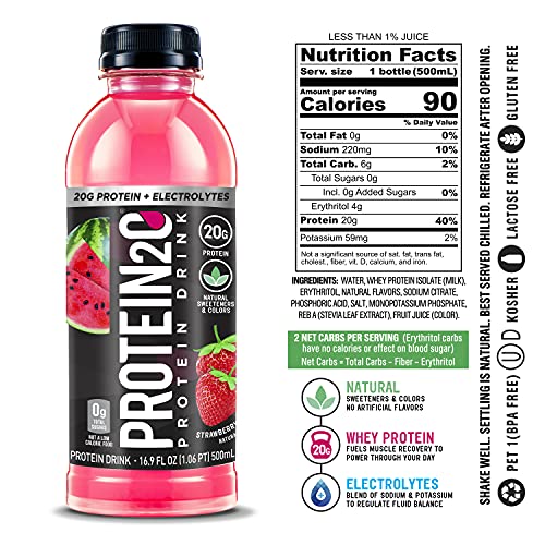 Protein2O 20G Whey Protein Isolate Infused Water Plus Electrolytes, Sugar Free Sports Drink, Ready To Drink, Gluten Free, Lactose Free, 20G Variety Pack, 16.9 Oz Bottle (12 Count) #TOP1