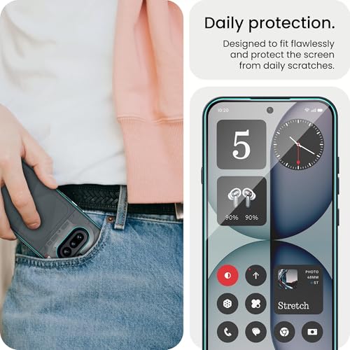 Image of ArmourPro Tempered Glass for Nothing Phone (4A) with Back Clear Membrane Guard, Edge to Edge Screen Protector, Anti-Bubble, Anti-Fingerprint, Oil Resistant, Installation Kit | Black
