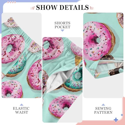 Pajama Bottoms, Pajamas Long Pant Colorful Donuts Lounge Wear Casual Cartoon Sleep Pants Soft Pjs Sleepwear4