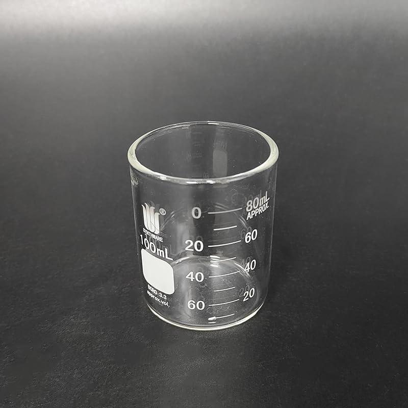 Becher a parete spessa, segno a doppia scala, senza beccuccio, lavello da parete pesante, forma bassa, doppio grado, vetro borosilicato (50 mL-B200050WZ)