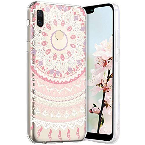 Robinsoni Case Compatible with Huawei Nova 3 Cover Huawei Nova 3 Case Transparent Crystal Case Soft Silicone TPU Case Glossy Gel Rubber Cover Clarity Ultra Thin Cover Buhhda Flower Cover