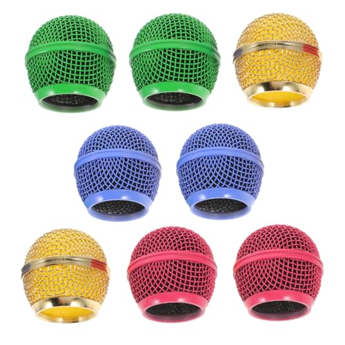 Microphone grille métal de rechange Toyvian tête de microphone à boule accessoires audio lot de 8