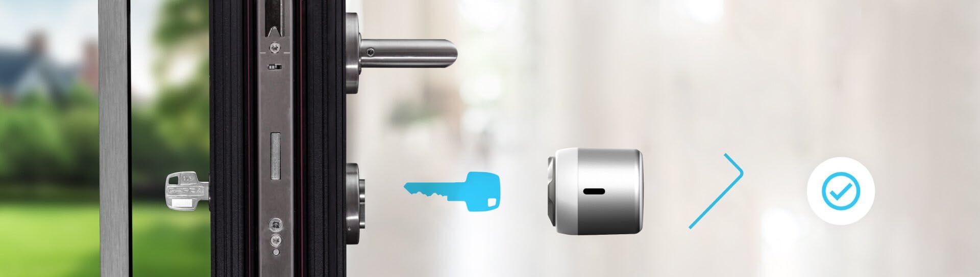tedee GO2 Serrure intelligente avec Bluetooth, App, Auto Lock, Smart Lock Accès sans clé avec certification AV-TEST, Serrure électronique pour la sécurité de la maison