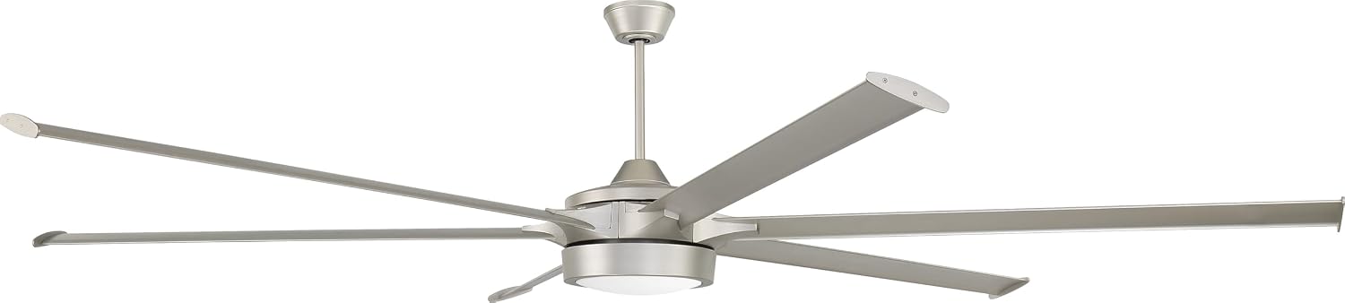 Craftmade 102" Prost Indoor/Outdoor Painted Nickel Finish Ceiling Fan, LED Light Kit (Optional), Remote Control Included, Smart WiFi Enabled w/Voice Activation, works with Alexa & Smart Home Devices