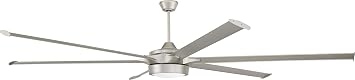Craftmade 102" Prost Indoor/Outdoor Painted Nickel Finish Ceiling Fan, LED Light Kit Optional, Remote Control Included, Smart WiFi Enabled w/Voice Activation, works with Alexa & Smart Home Devices