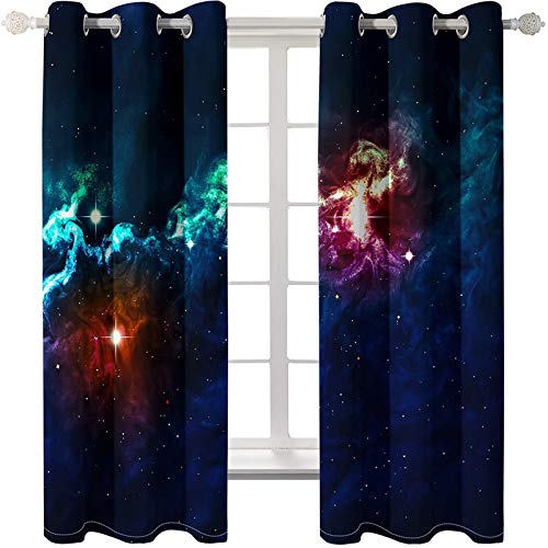 Rideau occultant galaxie noir 214x183cm isolant - 3