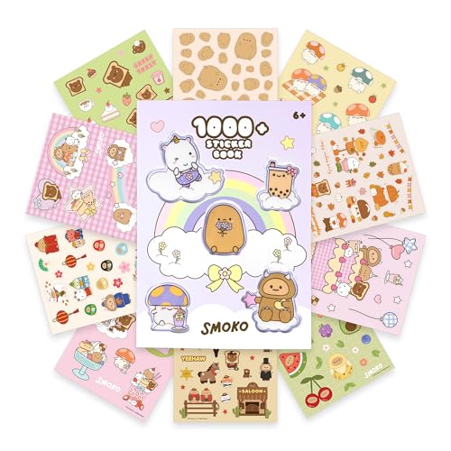 Fashion Angels Smoko 1000+ Sticker Book with Cute Kawaii Stickers with Smoko & Friends Puffy & Glossy Sticker Pages Creative Activity for Kids Ages 6+
