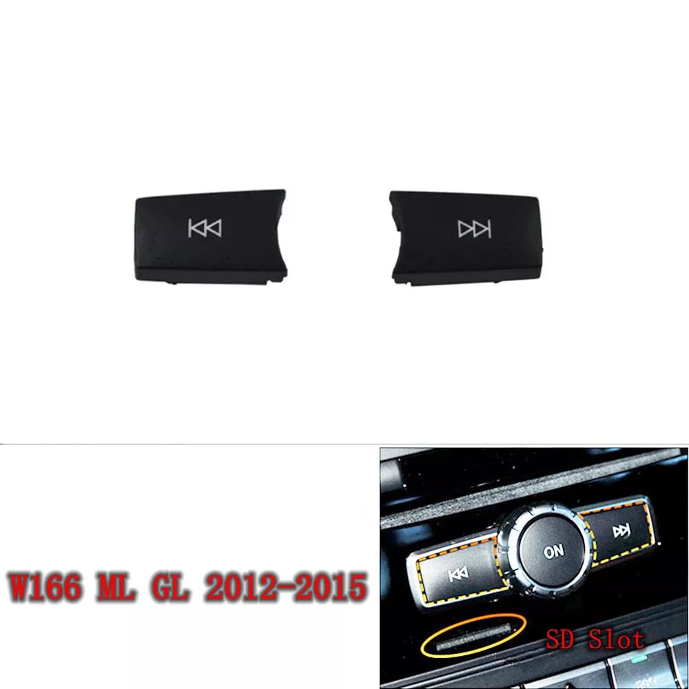 CD Audio Control Button Knob Cover Kit for Mercedes-Benz 2012-2015 W166 ML GL