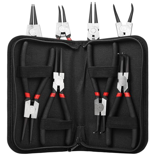 Juego De 4 Alicates De Anillo De Retención, Alicates Para Anillos De Seguridad, Alicates Para Anillos De Seguridad, Alicates Para Exterior E Interior, Alicates Para Anillo De Retención, Alicates Con