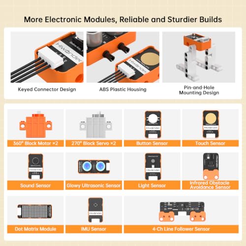 Image of LewanSoul 36in1 Robot Building Kit, STEM Coding DIY Block Set for Scratch & Python with ESP32 Controller & Sensors, Educational Science Birthday Gift for Teens 12+, DaDablock Ultimate Kit (538Pcs)