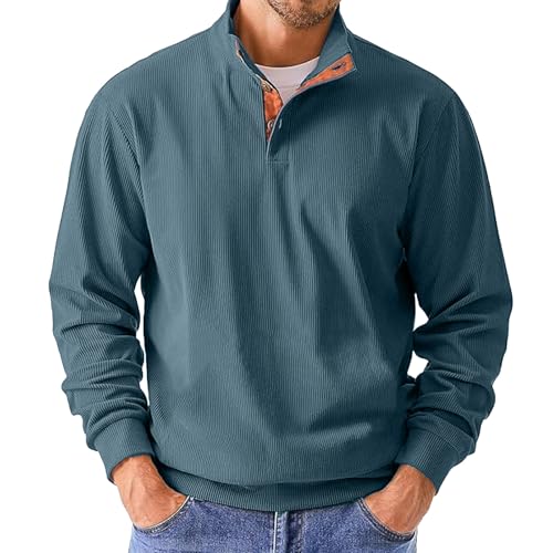 Camisa Henley acanalada de manga larga térmica para hombre y estilo unisex diario