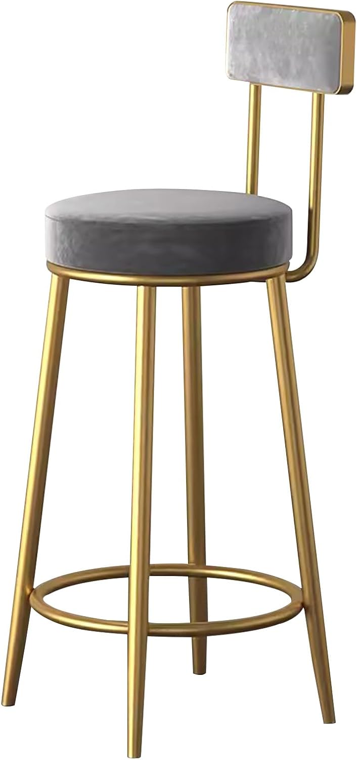 Generic Bar Stool, Velvet Counter Height Bar Stool, Round High Stool
