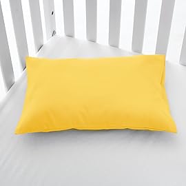 EXQ Home Toddler Pillowcases 13x18 Travel Pillow Case Set of 2, Small Pillow Case Fits Baby Pillow Sized 12x16, 13x18, Kids Pillowcases 2 Pack Machine Washable with Envelope Closure (Yellow)