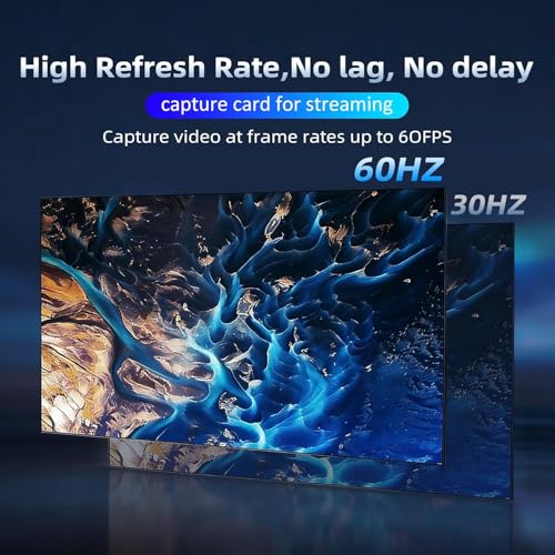 Image of ETZIN 4K 30Hz Audio Video Capture Card, 1080p 60fps USB 3.0 HDMI Video Capture Device, Full HD 1080P for Game Recording, Live Streaming Broadcasting Most Gaming Consoles /DSLR /OBS EPL-HC-V9