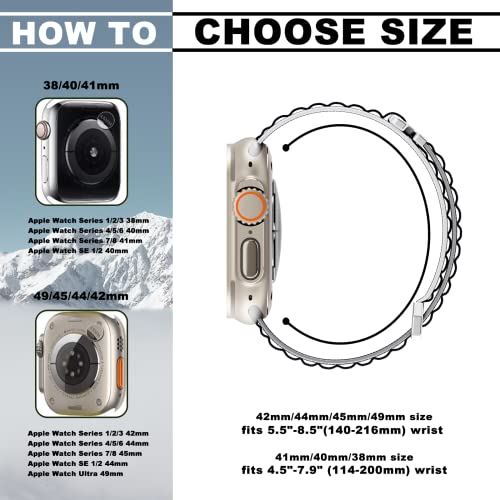 Aokoor Upgrade Design Alpine Loop Compatible For Apple Watch 41/40/38Mm Adjustable Rugged Nylon Solo Loop With Stainless Steel G-Hook For Iwatch Series 8/7/6/Se/5/4/3/2/1 Midnight #TOP4