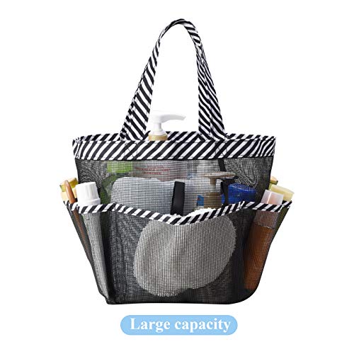 Zecval Mesh Shower Caddy Tote, Portable Shower Bag College Dorm Bathroom Caddy Organizer With 8 Storage Pockets Toiletry Bathroom Organizer, For College Dorm Room Essentials #TOP4