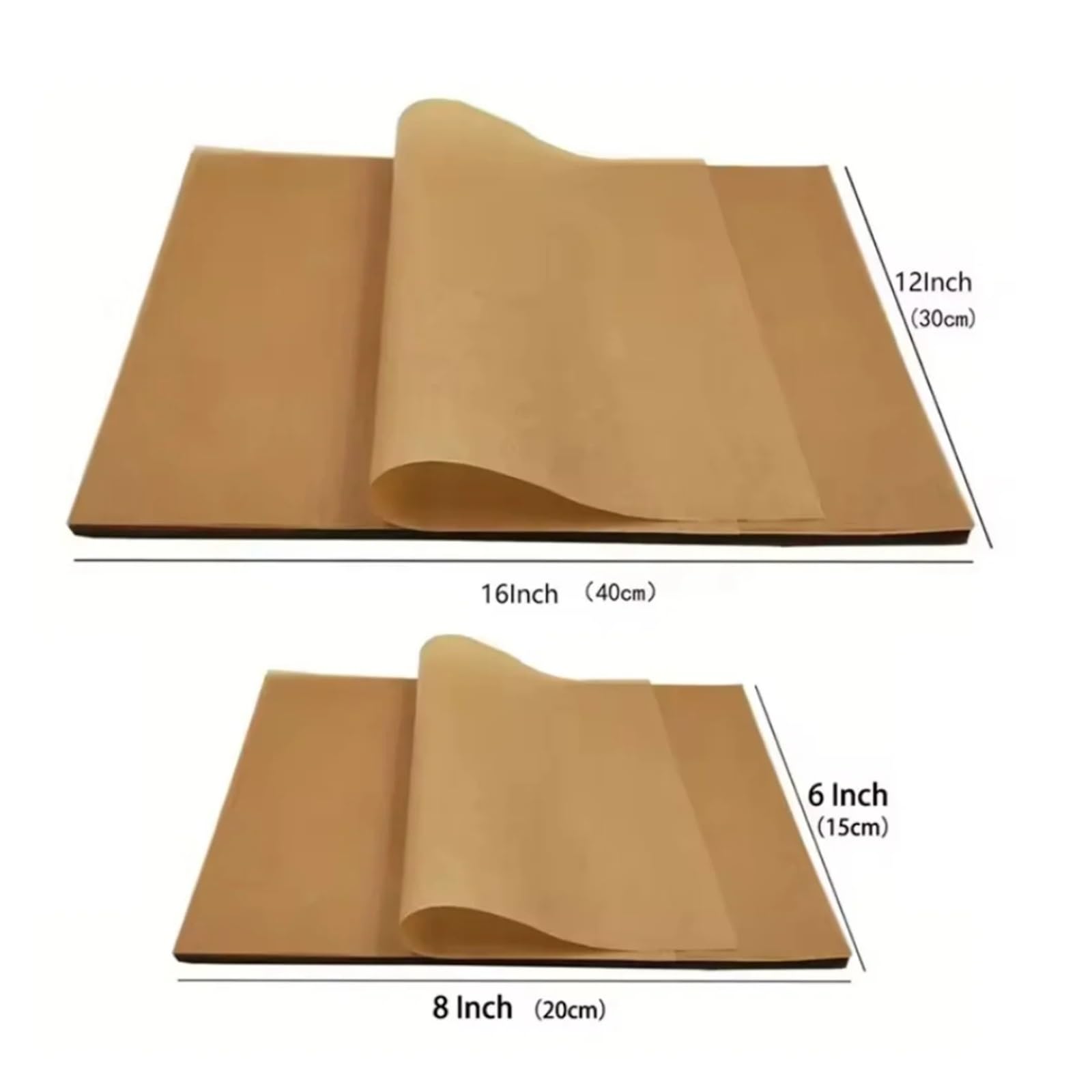100 hojas de papel pergamino for hornear, aptas for horno, freidora y horneado diario(40x30cm 100pc)