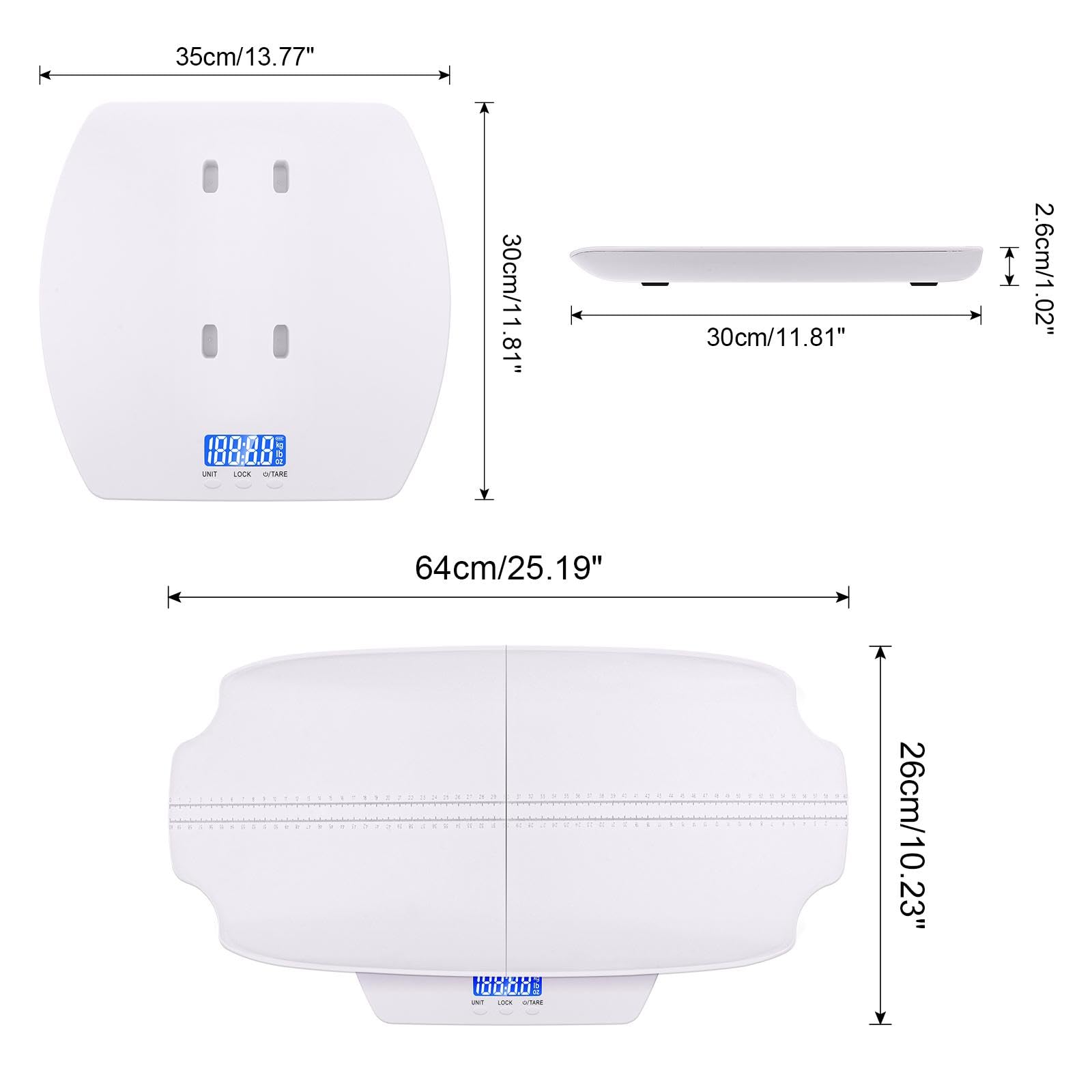 Yajuyi Bilancia Digitale Elettronica con Display per Neonati, per Negozi di Animali E Piscine
