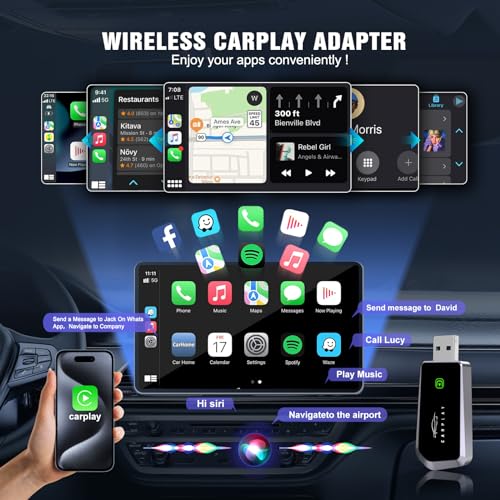 image for WOLIOS Wireless Carplay Adapter Plug & Play Apple Carplay Wireless Ada