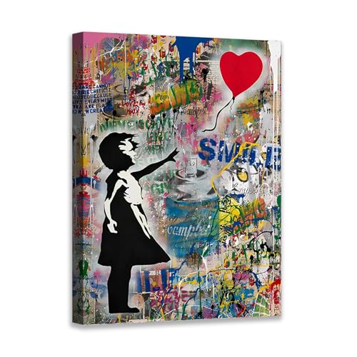 Novatique Banksy Canvas Wall Art Abstract Pop Art Wall Decor Street Graffiti Art Print Banksy Posters Artwork for Bedroom Living Room, 12 x 16inch