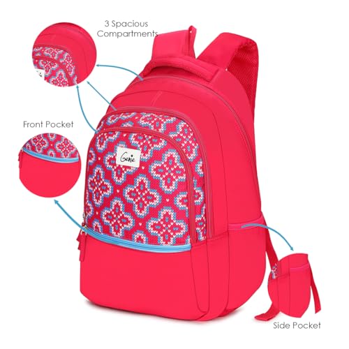 Image of Genie Kleid Laptop Backpack for Women & Girls (36L) | Stylish Office, College & Travel Laptop Backpack | Multi-Compartment, Water Resistant, Lightweight | Pink