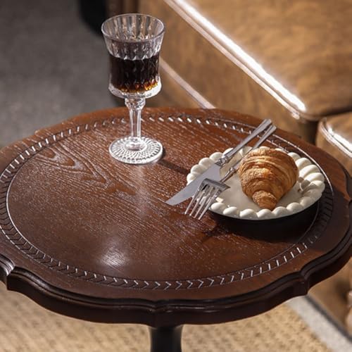 Table basse à motifs complexes table d'appoint ronde pour salon marron - 6